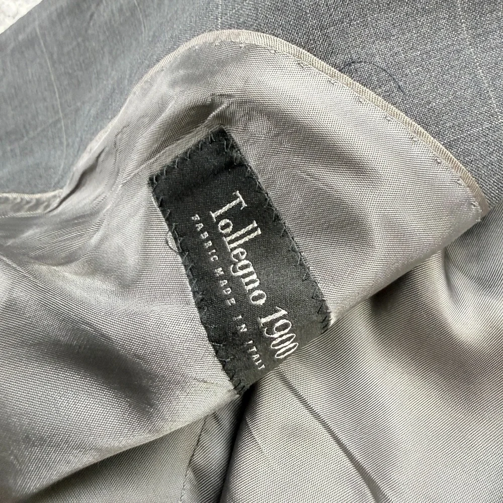 Brooks Brothers Blazer‎ Mens 44R Charcoal Gray Windowpane Regent Tollegno Wool